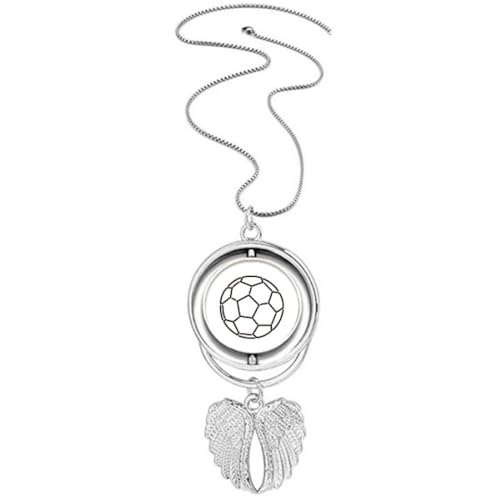 Collier pendentif rotatif ailes d'ange contrastées haute finition