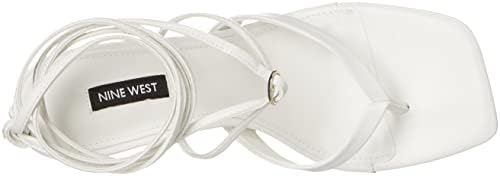 Nine West Women's TERRIE3 Heeled Sandal, White, 10 | Image 4