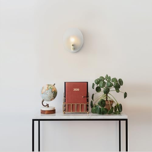 Image of Modern Candle-Inspired Brass Wall Sconces, Room Decor Wall Light Fixture with Oval Style Frosted Glass Shade, Wall Mount Light, Wall Lamp for Bedroom,Living Room, Bedside, Bathroom