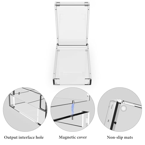 Image of Geekria Audio Sampler Acrylic Protective Case /Dust cover, Compatible with Roland SP-404MKII, Magnetic Opening and Closing Design (transparent)