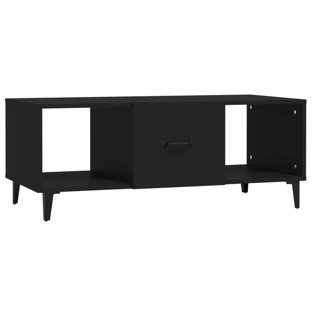 Table Basse Noire 102x50x40 cm Bois dIngénierie | Bout de Canapé Salon