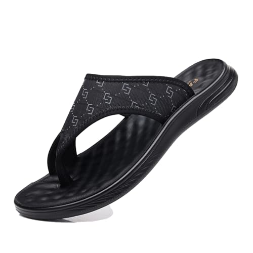 CLSQLXYJZC Men's Summer Breathable Orthopedic Closed Toe Slip-On Durable Sandals Shoes, Casual Open Toe Utdoor Beach Holiday Soft Flip Flops, for Dad Men Grandpa, Hallux Valgus/Plantar Fasciitis