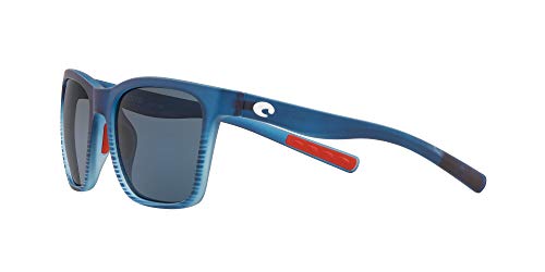 Costa Del Mar Women's Panga Polarized Square Sunglasses, Matte Blue Fade/Grey Polarized-580P, 56 Mm #TOP6