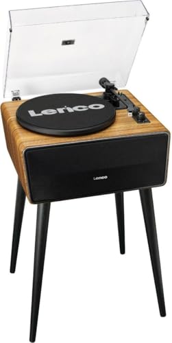 Lenco LS-570OK Tourne-Disque avec Haut-parleurs int茅gr茅s et Bluetooth庐 - Platine sur Pieds - Bois de ch锚ne