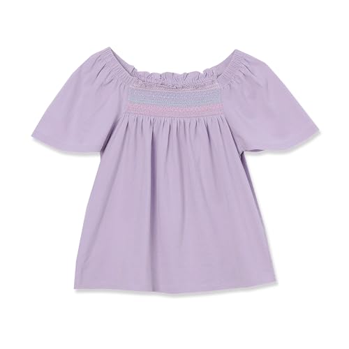 Lands' End Girls Short Sleeve Smock Flutter Top