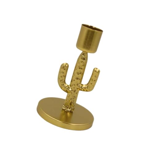 Soporte europeo de metal para cactus, candelabro de forma única para bodas e interiores, soporte dorado