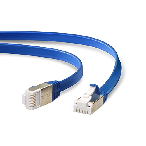 Cable LAN plano azul metálico CAT7 5m ELECOM miniatura 1