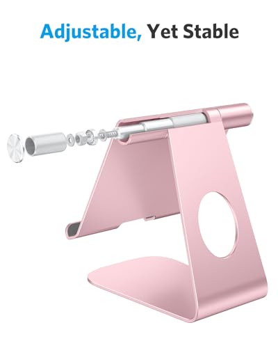 image for OMOTON Tablet Stand Holder Adjustable, T1 Desktop Aluminum Tablet Dock