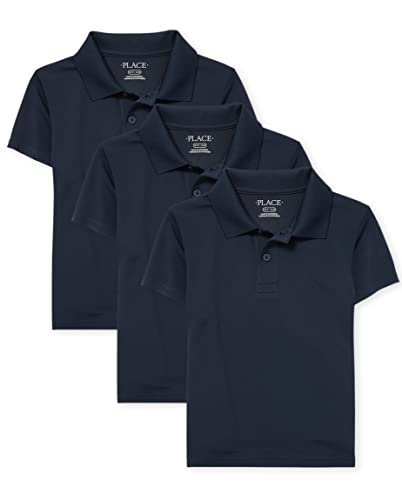 The Children's Place boys Short Sleeve Performance Polo, NAUTICO, Large
