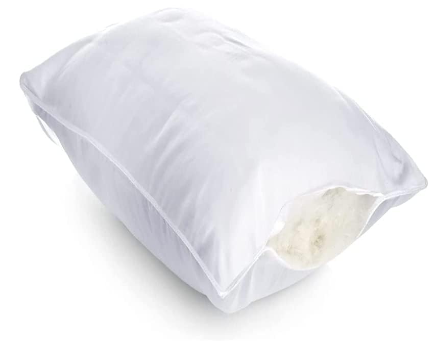| 100% Cotton Replacement Pillow Shell | DIY Pillow Casing | Empty Cover for Custom Filling | Sew-to Close Design | 250TC, 16x16 inch, Solid White