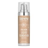 lavera Hyaluron Liquid Foundation - Warm Nude 03 - olio di mandorle - idratazione intensa - copertura media impeccabile - carnagione naturale - cosmetici naturali - vegano - biologico (1 x 30ml)