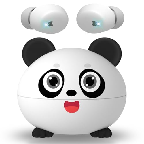 COOTIMOCK Bluetooth Kopfhörer Kinder In Ear Kinder Kopfhörer mit 85 dB Lautstärkebegrenzung Niedliche Panda Erscheinung 30 Stunden Spielzeit Bluetooth 5.3 eingebautes Mikrofon für Schule/Tablet