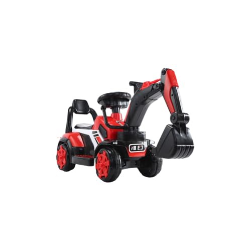 Volleboショベルカー 乗れる ショベルカー 車 乗用玩具 耐摩耗性 安定した 音楽と光とともに 拡大された座席 掘削機 子供の日のギフト 外遊び 屋外 脚力 バランス感覚 砂場 遊び 公園 重機 作業車 運ぶ くるま 子供用乗物 室内玩具 (レッド,