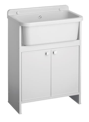 Negrari 5001PKC Lavatoio Salvaspazio, Bianco, 55 x 35 x 78 cm