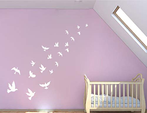 Vinilo Decorativo Pared Pájaros Blancos miniatura 2