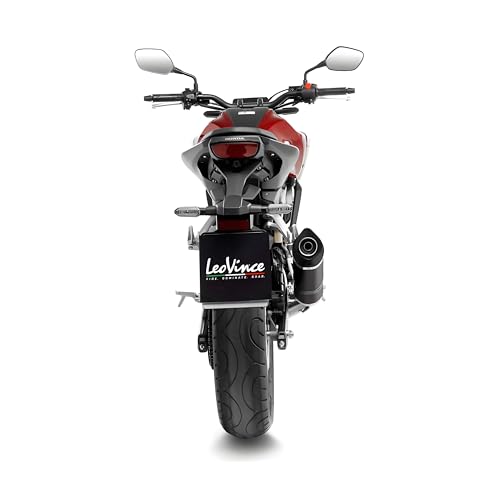 Auspuffanlage LeoVince Komplettanlage SBK LV ONE EVO Black Edition, Edelstahl schwarz, Carbon Kappe, 1/1, mit Katalysator, mit Zulassung für Honda CB 125 R Bj. 2021-2022