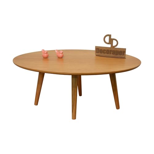 Mesa De Centro Oval Laminada e Pés Palito 90x50cm - 35CM