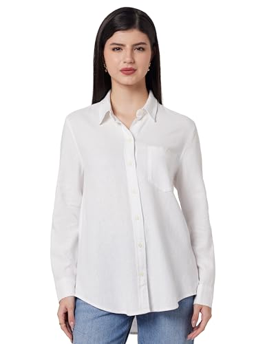 Image of Gap Women Relaxed Fit Full Sleeves Collared Shirt