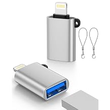 Lightning Male to USB Female Adapter, USB to iPhone OTG Dongle Adapter, 2-Pack USB3.0 Camera Adaptor OTG Cable for iPhone 14/13/12/11/Xr/X/XS/8/7/iPad for Camera/Card Reader/Flash Drive/Mouse/Keyboard