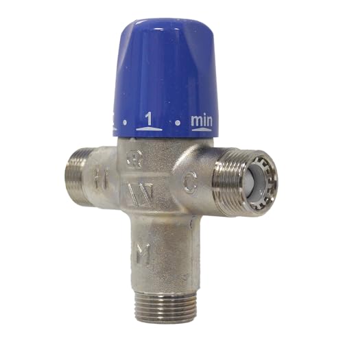 Watts - Mitigeur thermostatique - Mitigeur thermostatique compact MMV-C corps 3/4 (20/27) nickelé Mâle DN 20 –
