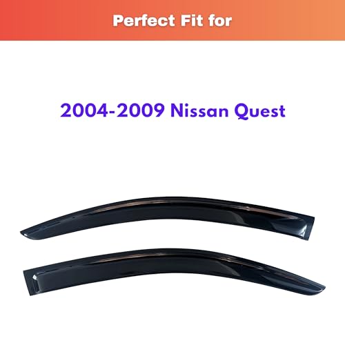 Image of KPY Rain Guards Fit for 2004-2009 Nissan Quest, Out-Channel Window Visors Vent Wind Deflectors 2PC, Car Accessories for 04-09 Quest
