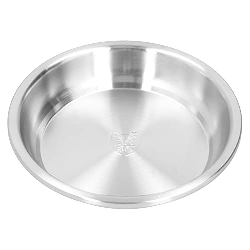 BORDSTRACT Piatti da Portata In Acciaio Inox, Piatti Rotondi Grandi e Resistenti, Ciotole Profonde per Minestra, Insalata, Antipasti, Dessert, Cibo da Campeggio, Cucina e Casa(28cm)