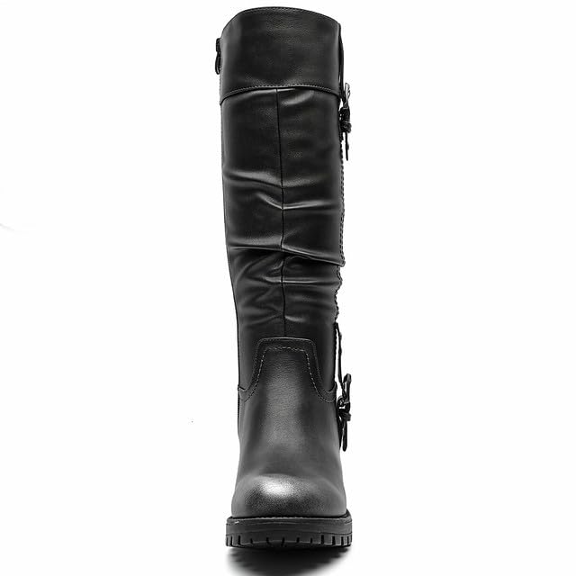 Image of GLOBALWIN Women's Chunky Low Heels Boots Knee High Boots For Women