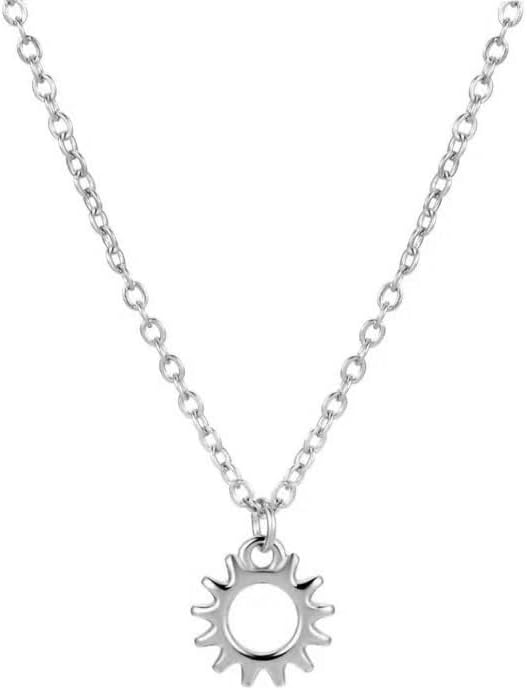 Sun Necklace for Women Dainty Sun Pendant Necklace Stainless Steel Hollow Sun Thin Necklace Sunshine Clavicle Necklace Jewelry Friendship Necklace