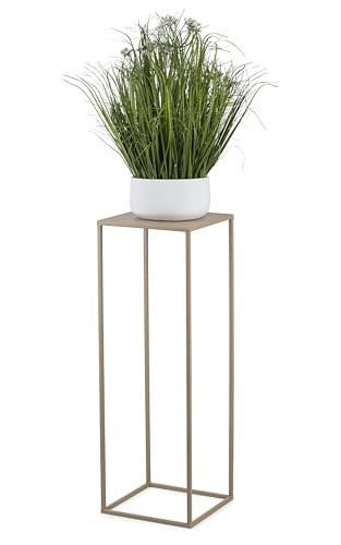 HowHomely Support de fleurs en métal beige - 70 cm de haut - Solide et robuste - Support de plantes pour la décoration dans le salon, la chambre à coucher...