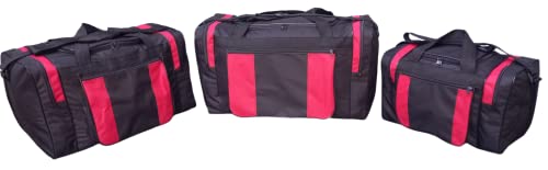 Kit 3 Bolsas de Viagem Sacolas Grande Mala Resistente (Vermelho)