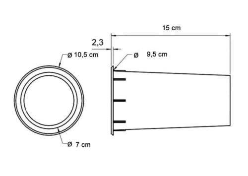 Sound-way Airport Bass Reflex Tube - Tube Diameter 70mm/Length 150mm, Black - Image 4