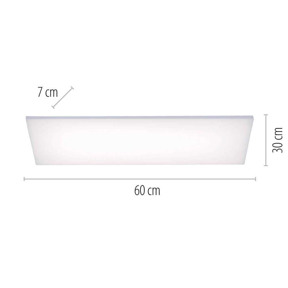 Paul Neuhaus LED Deckenleuchte Panel, weiß, 60x30cm Rahmenlos | Farbsteuerung RGB / warmweiß, Dimmfunktion