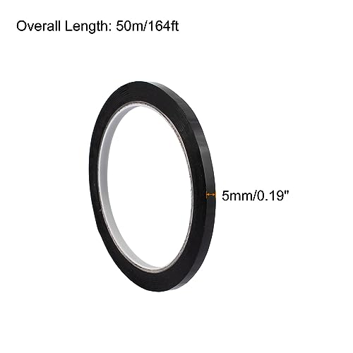 Image of Single Sided Self Adhesive Polyester Film Tape High-Temperature Resistance, Flame Retardant [for Motors, Capacitors ] - 5mmx50m /Black
