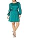 The Drop Women's @shopdandy Belted Silky Stretch Dress, Pacific Teal, M