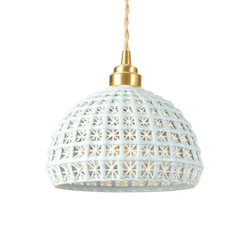 Lustre céramique bleu anti-éblouissement pour comptoir bar et table