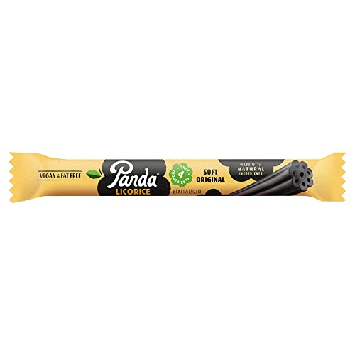 Panda ® | Natural Soft Original Licorice | Pure Panda Black Licorice Candy Made with Only Four Natural Ingredients | Non-GMO Project verified | Vegan & Fat Free | 32 Gr - 1,125 OZ x 20 Bars Pack