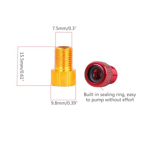 Image of 4Pcs Presta to Schrader Bike Valves Adaptor Aluminum Alloy Converter with Valves Caps, Universal Fit for Bicycle, Silver