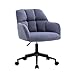 Wahson Samt Bürostuhl Schreibtischstuhl Drehstuhl höhenverstellbar Computerstuhl mit Armlehne Arbeitsstuhl für Home Office/Arbeitszimmer (Rollen,Grau)