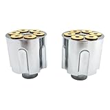Pair Chrome Heavy Duty Aluminum Gun Cylinder .44 Mag Style Air Brake Valve Knob Set (Screw-On)