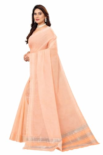 Image of Sidhidata Women's Kota Doria Cotton Manipuri Saree With Unstitched Blouse Piece (Rasbharii Free Size)