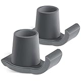 CHYEOLUA Walker Ski Glides, Universal Fit for Folding Walkers, Easy Install Durable Rubber Mobility Aids, Replacement Glide Caps for Seniors - 2-Pack, Gray