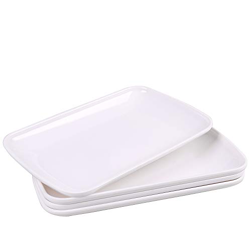 Melamine Rectangular Plates. LUCKYGO 9.6” Rectangular Dessert/Salad