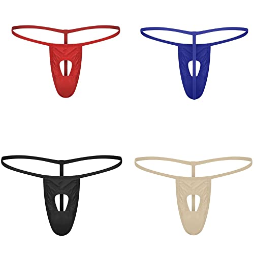 Mens Sexy Thongs Bikini Solid Color Underwear Men's T-Tack Thong G String Homme Jockstrap Briefs Male Sexy Panties2