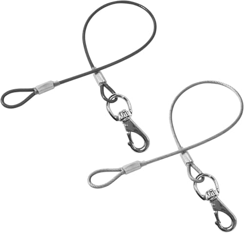 Mi Metty 2Pack Hundeleine Verlängerungsseil Kausicherfest Metall Kabel Leine,Hochbelastbar Trainingsleine Hundeleine Große Mittelgroße Hunde (Schwarz+Transparent, 20 inch/50 cm)