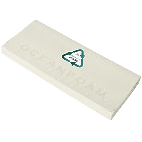Oceanfoam Wave - Tapete de entrenamiento plegable de 0.3 pulgadas de grosor para yoga, pilates y fitness, tapete antideslizante con correa de transporte de algodón, fabricado con espuma de algas