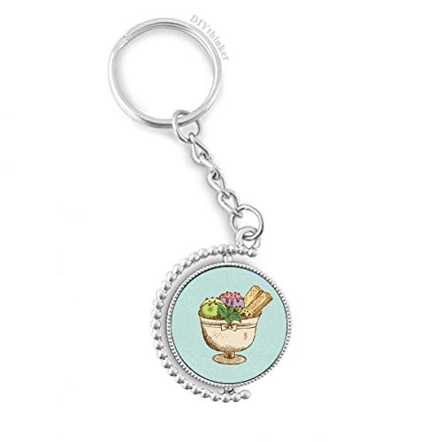 Anillo llavero de bola giratoria con motivo de helado y galleta Pilgrim