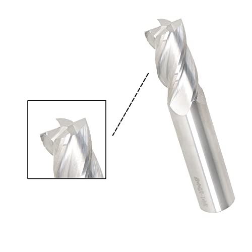 Image of kimllier 3 /4 Inch 4 Flute Helix Carbide Square End Mill 30 Degree Fit for Aluminum Cut Non-Ferrous Metal Upcut CNC Spiral Router Bit