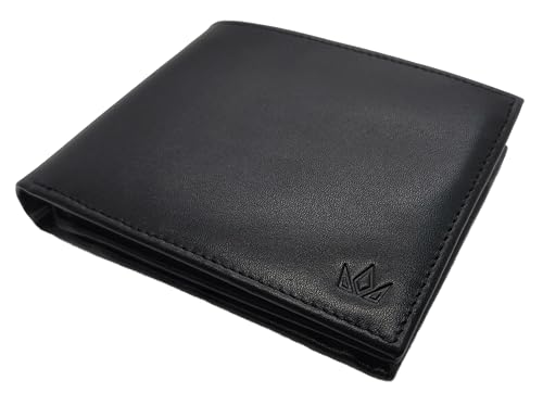 Nappa Leather Bifold Wallet for Men - 2 Spacious Cash Compartments,14 Card Slots with RFID Protection, Driving Licence Window, High-end Finish2