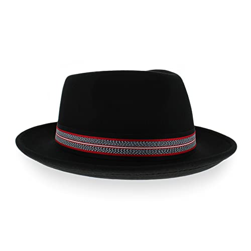 Image of Belfry Gangster Men's Fedora - Crushable 100% Wool Felt Hat, Stain Resistant & Travel Friendly Dress Fedora