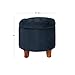 Homepop Home Decor | Upholstered Round Velvet Tufted Foot Rest Ottoman | Ottoman with Storage for Living Room & Bedroom | Decorative Home Furniture, Navy